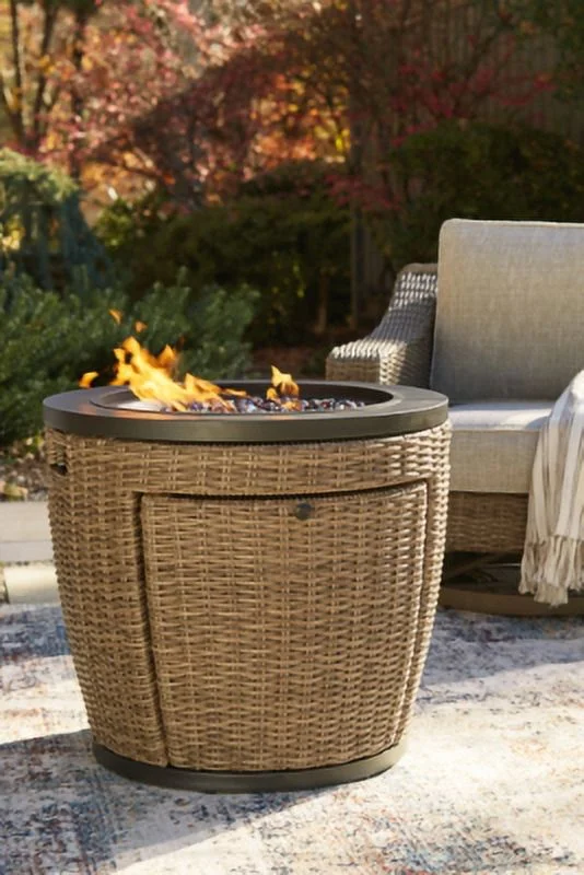 Signature Design by Ashley Casual Malayah Fire Pit  Brown