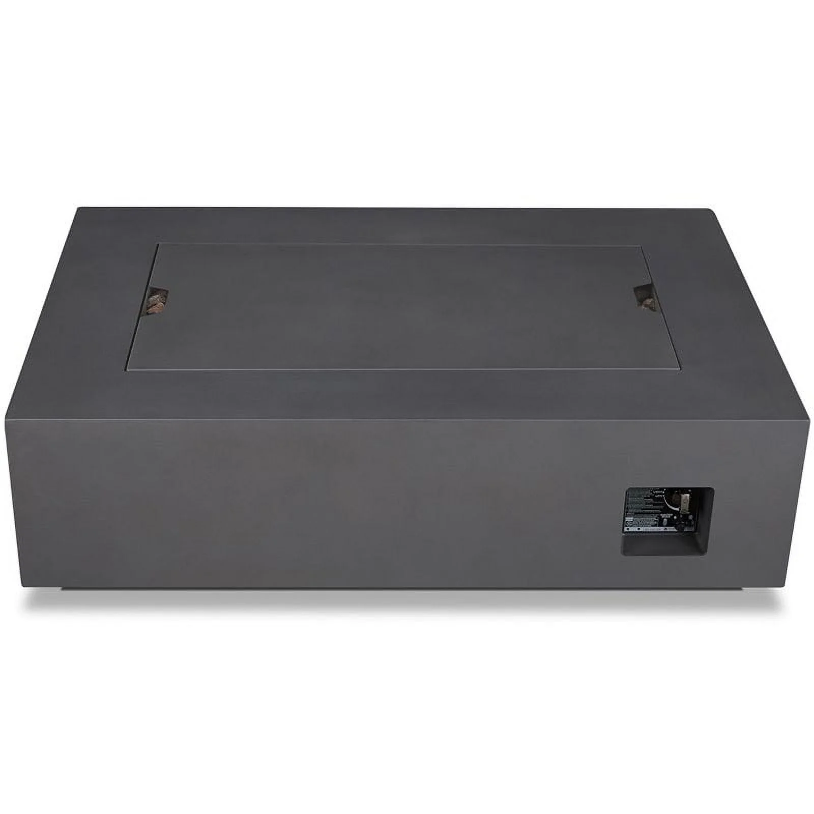 Home Square 2-Piece Set with Large Fire Table Fire Glass in Slate/Cobalt Blue