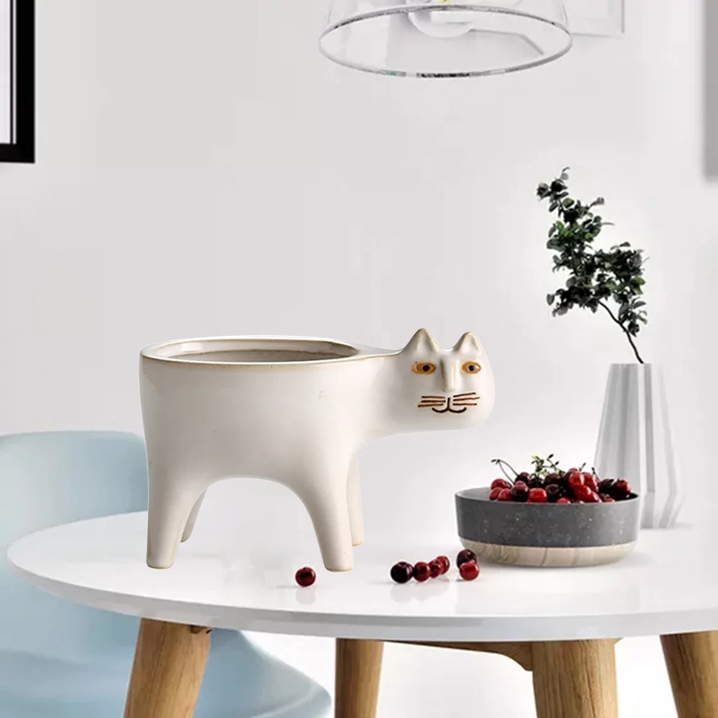 2PCS Lovely Ceramic Flower Pot Fairy Garden Cactus Succulent Pots Vase