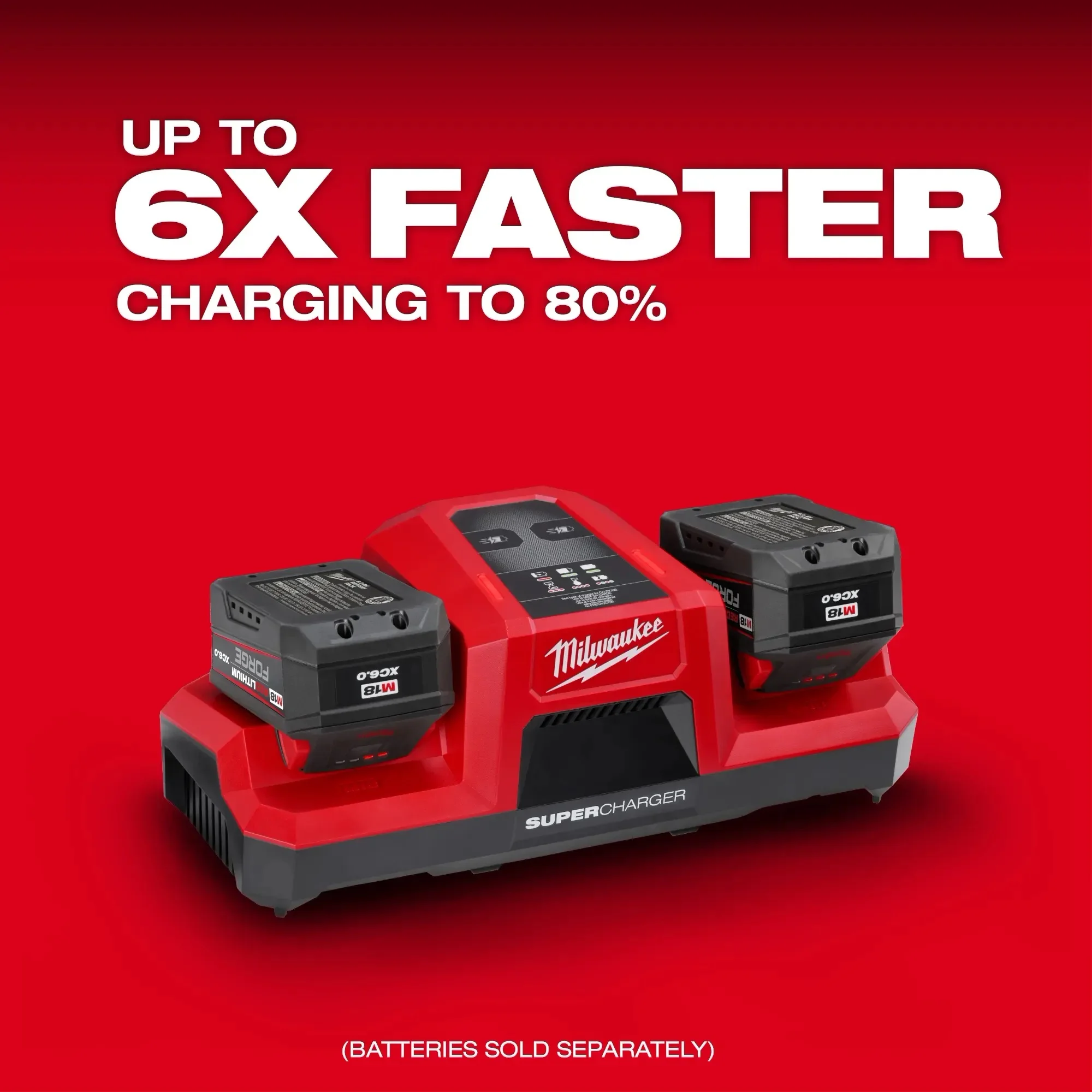 Milwaukee Tool #48-59-1815 M18 Two Bay Simultaneous Super Battery Charger with CHARGE ADAPT, COOL-CYCLE, and REDLINK