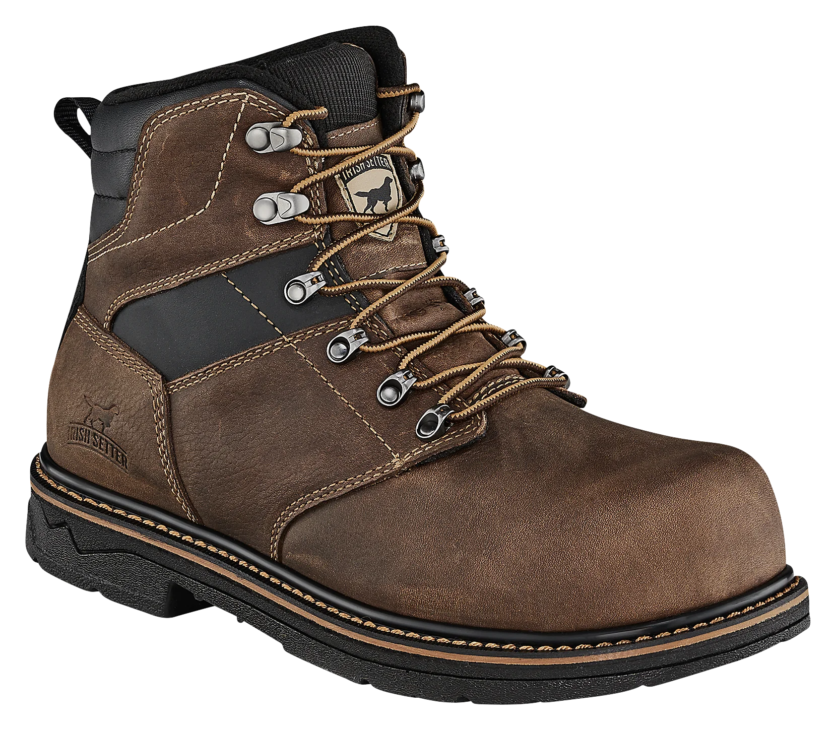 Irish Setter 6'' Farmington King Toe Composite Toe Work Boots for Men - Brown Leather - 14W