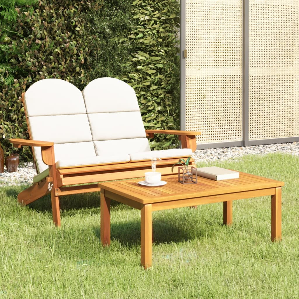 Anself 2 Piece Adirondack Patio Set Solid Wood Acacia