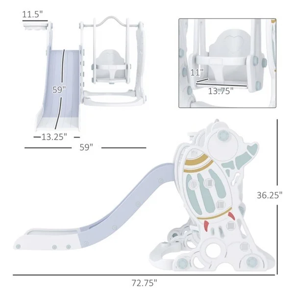 Versatile Toddler Swing and Slide Set with Basketball Hoop - Elevate Playtime