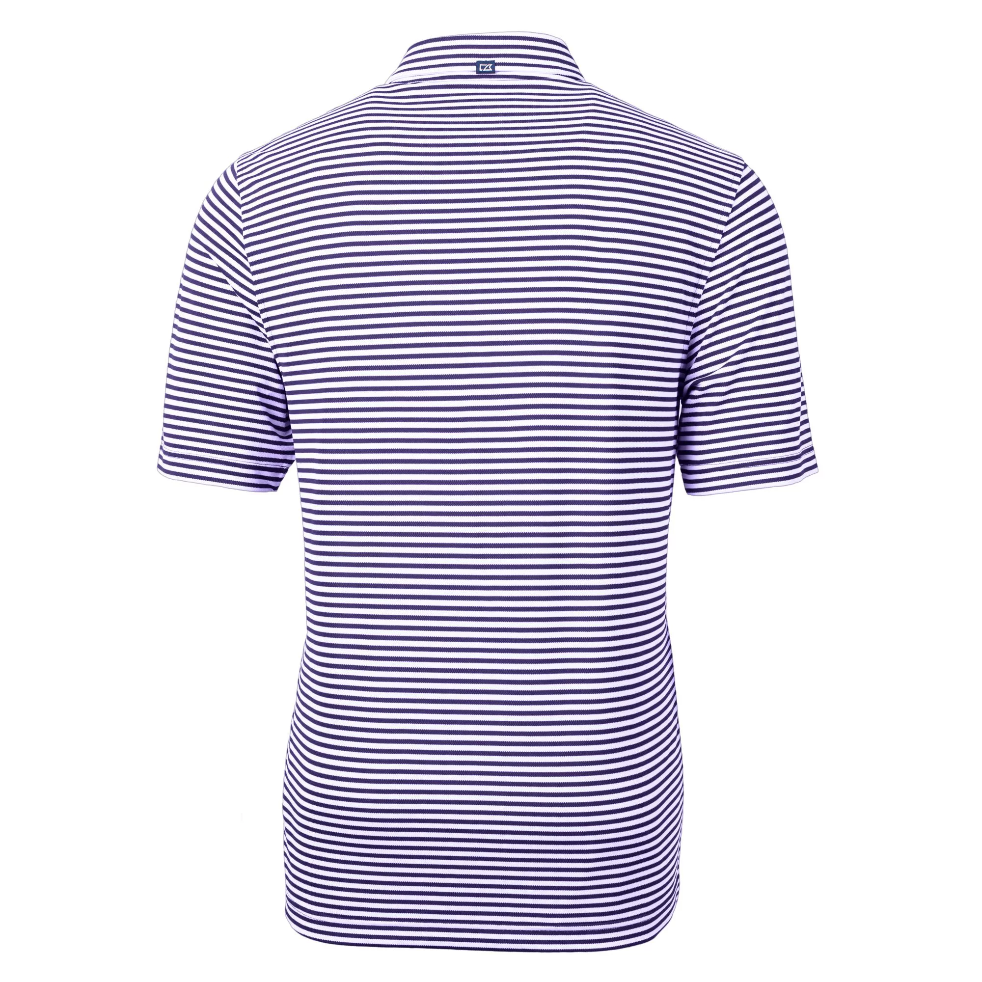Men's Cutter & Buck  Purple LSU Tigers Alumni Logo Virtue Eco Pique Stripe Recycled Polo