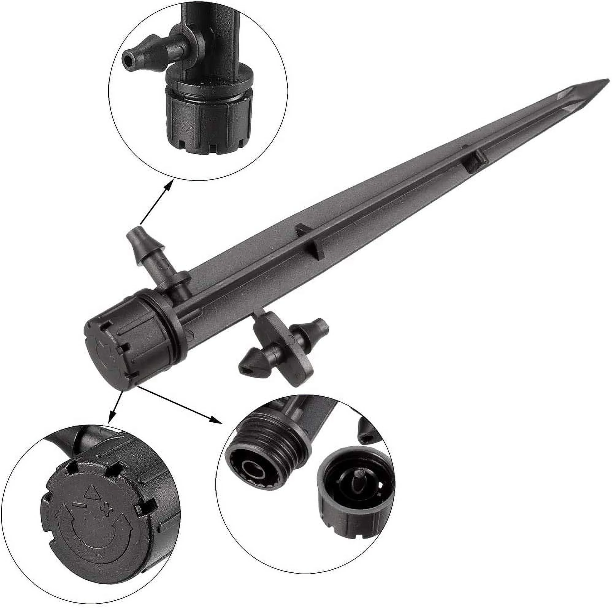 Adjustable Spray Drippers, 180 Degree Micro Emitter Irrigation Watering System, 25 Pcs