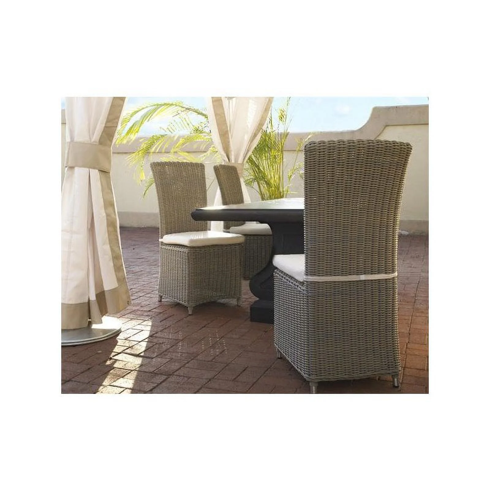 Padma's Plantation Nico Aluminum Patio Cushion Chair in Kubu Gray