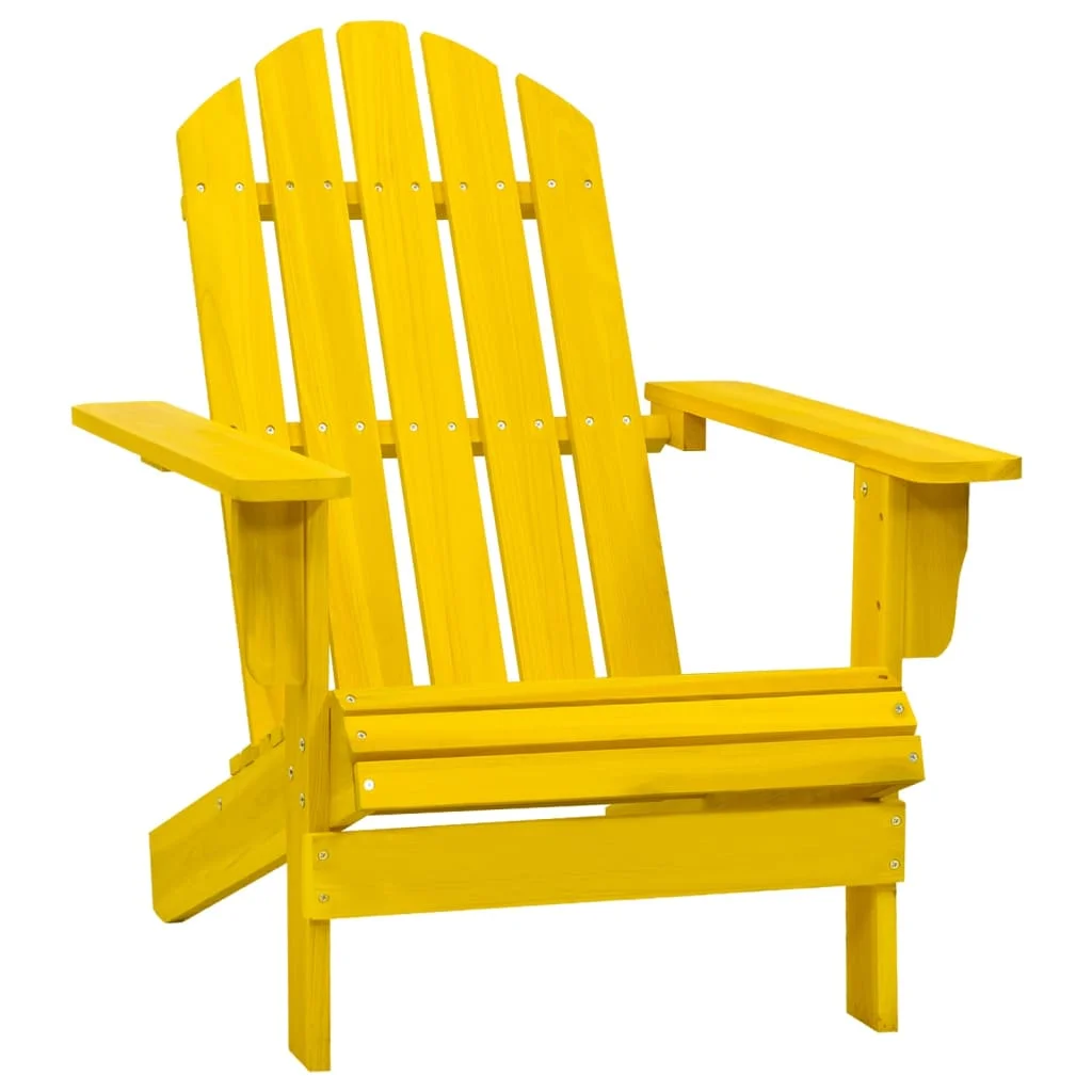 Tomshoo Yellow Adirondack ChairSolid Fir Wood, Comfortable Garden Patio Furniture