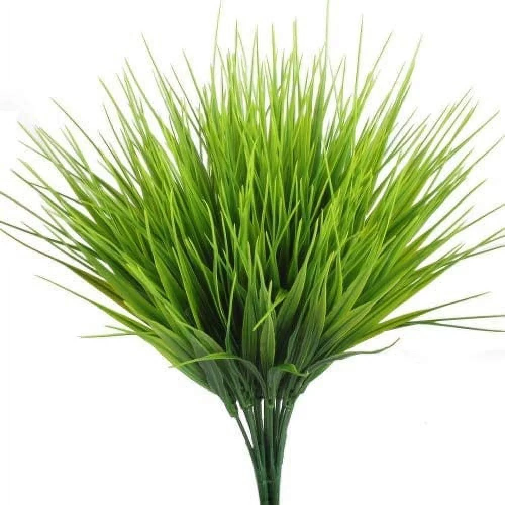 NAMZI Artificial Outdoor Plants, AngleLife 4pcs Fake Plastic Greenery Shrubs Wheat Grass Bushes Flowers Filler Indoor Outside Home House Garden Office Decor