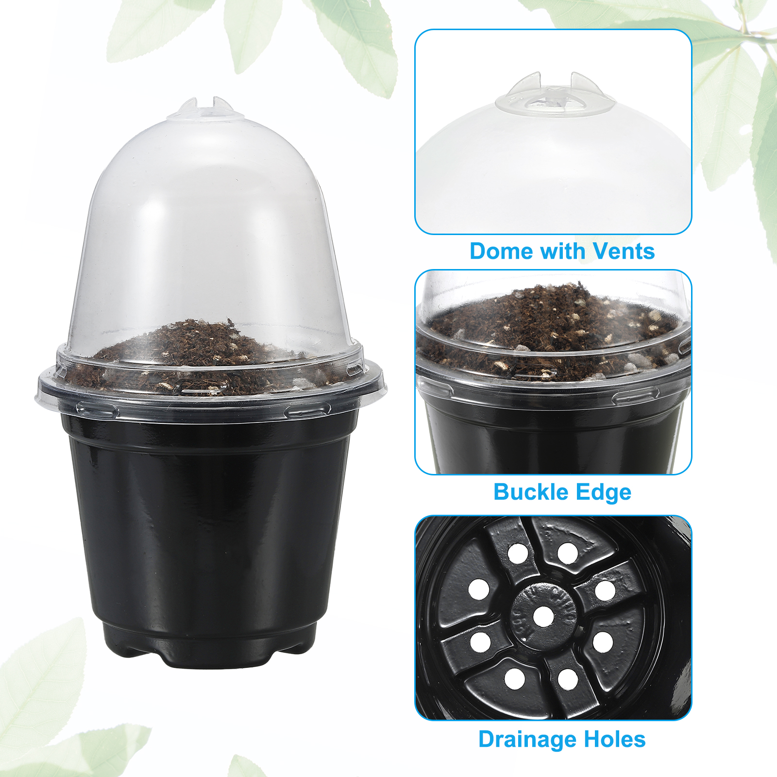 Uxcell Nursery Pots with Humidity Dome, 20 Sets 4