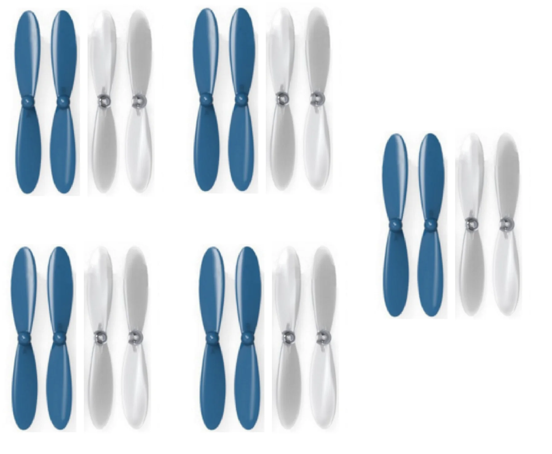 HobbyFlip Blue Clear Propeller Blades Props 5x Propellers Transparent Compatible with Walkera QR Ladybird