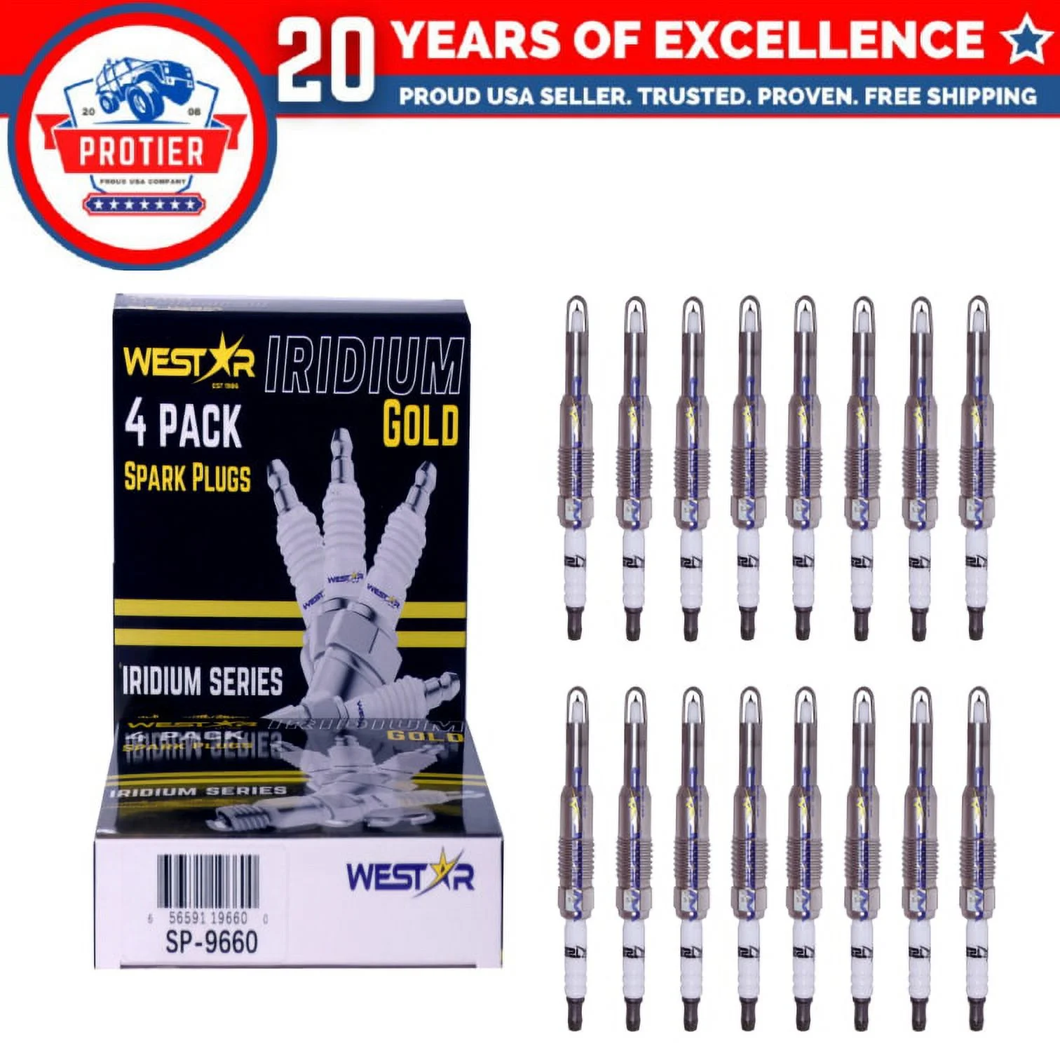 16Pcs  IRIDIUM Spark Plugs SP-546 PZK14F For F150 F250 5.4L SP546