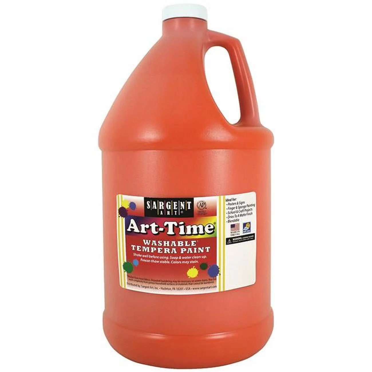 Sargent Art® Art-Time® Washable Tempera Paint, Gallon, Orange, Pack of 2