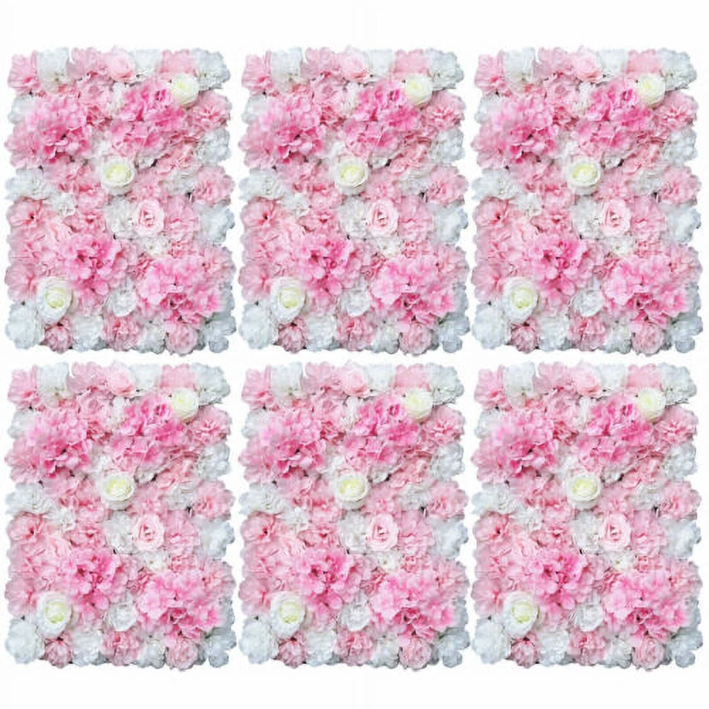 6x Artificial Simulation Flower Wall Panel Home Wedding Background Floral Decor