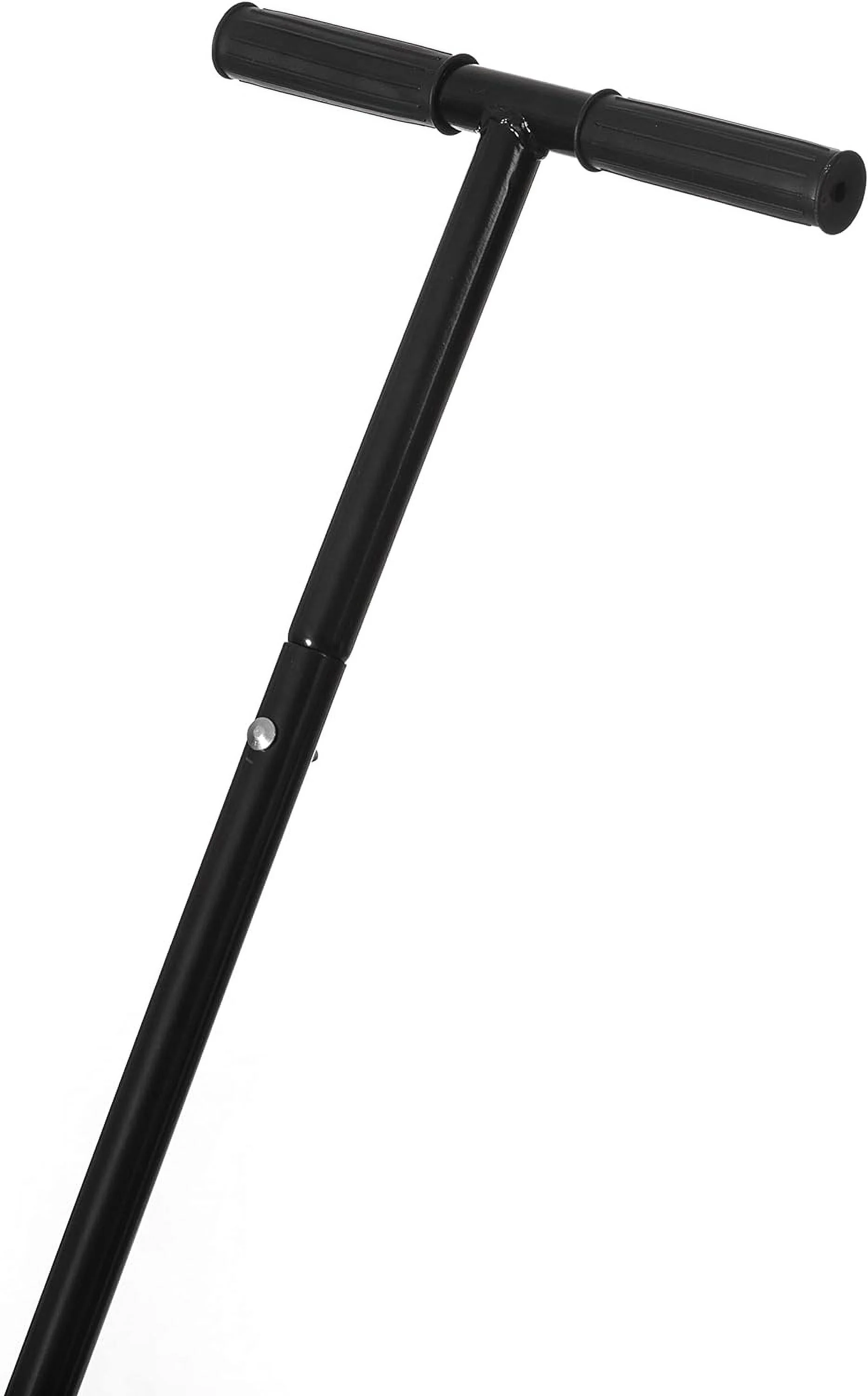 Black Heavy Duty Snow Shovel Rolling Pusher Remover With Wheels And Wide Blades, (QI004186)