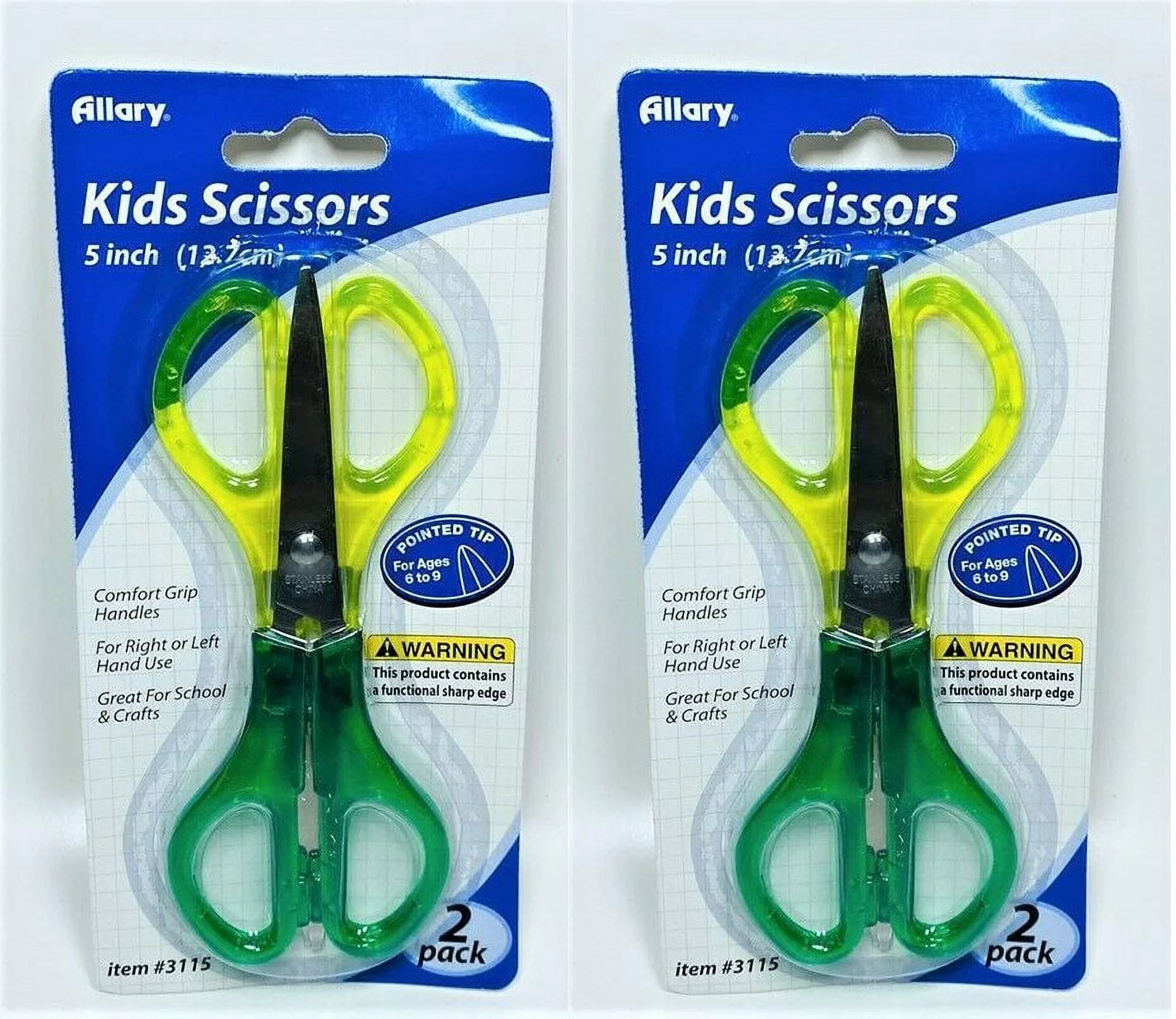 Allary Kids 5 Inch Scissors 2 Pack