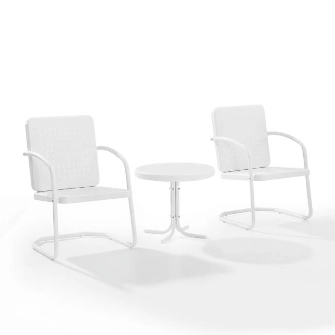 Bates Outdoor Chair Set - White Gloss & Satin