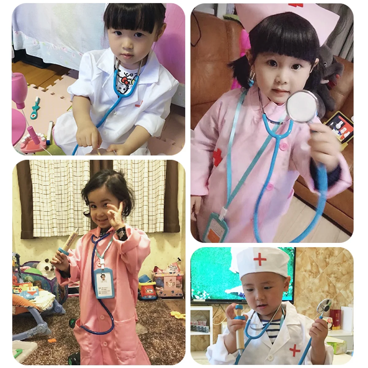 HOMEMAXS 1pc Single-player Virtual Stethoscope Children Medical Toys Simulation Medical Equipment Play Toy