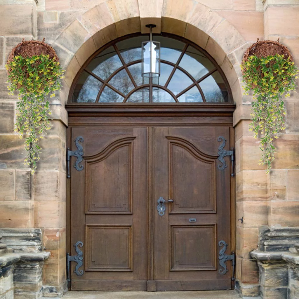 Bnnlsa Artificial Flowers 2 Pcs Hanging Garland Vine Flower Trailing Bracket Plant Artificial Hanging