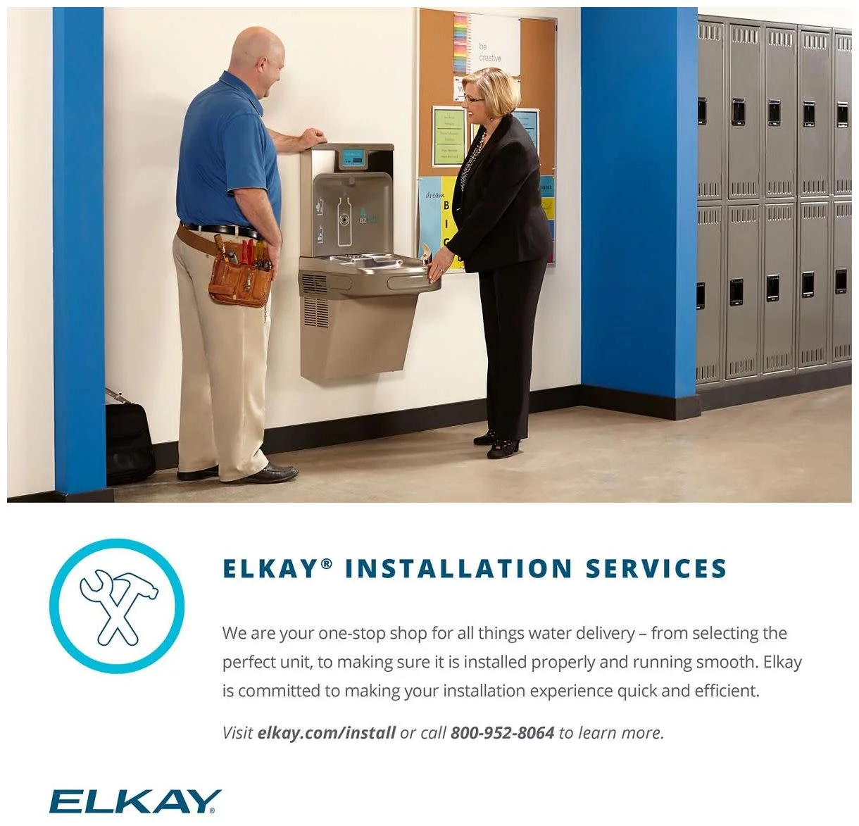 Elkay Lzotl8wslk Ezh2o Wall Mounted Bi-Level Drinking Fountain And Hands Free Bottle