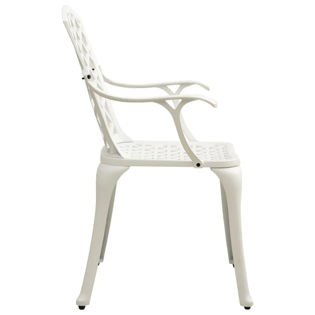 OWSOO 3 Piece Bistro Set Cast Aluminum White