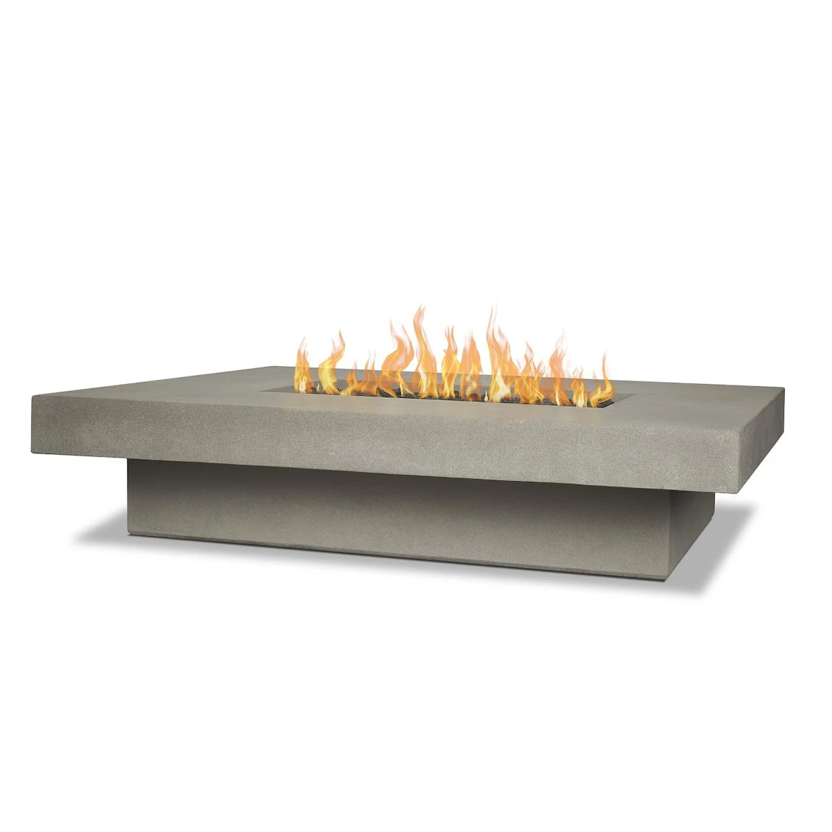 BBQGuys Signature Geneva 60-Inch Rectangle Propane Fire Table - Flint - 1581LP-FLNT