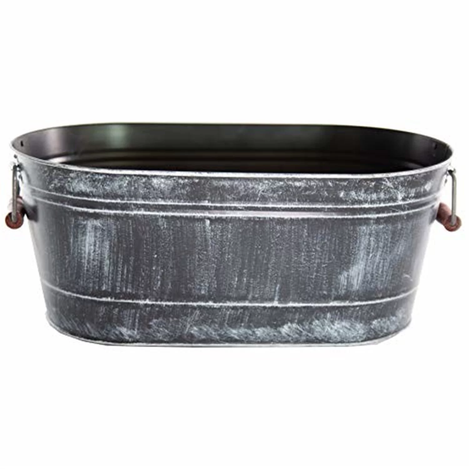 Gardener's Select Farmhouse Oval Planter w/ Handles, Black (17.5