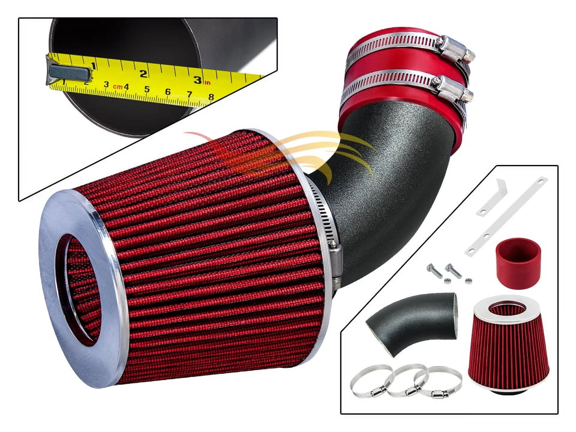 RW SERIES - MATTE BLACK PIPE BLUE - SHORT RAM INTAKE Compatible For 94-02 HONDA PASSPORT/AMIGOO/HOMBRE/RODEO