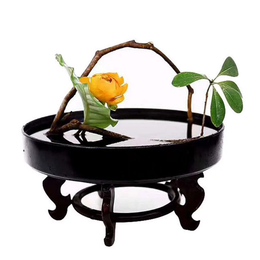2 Dia.13 inch Classic Round Suiban Vase Pot Tray Container for Ikebana Flower Arrangements