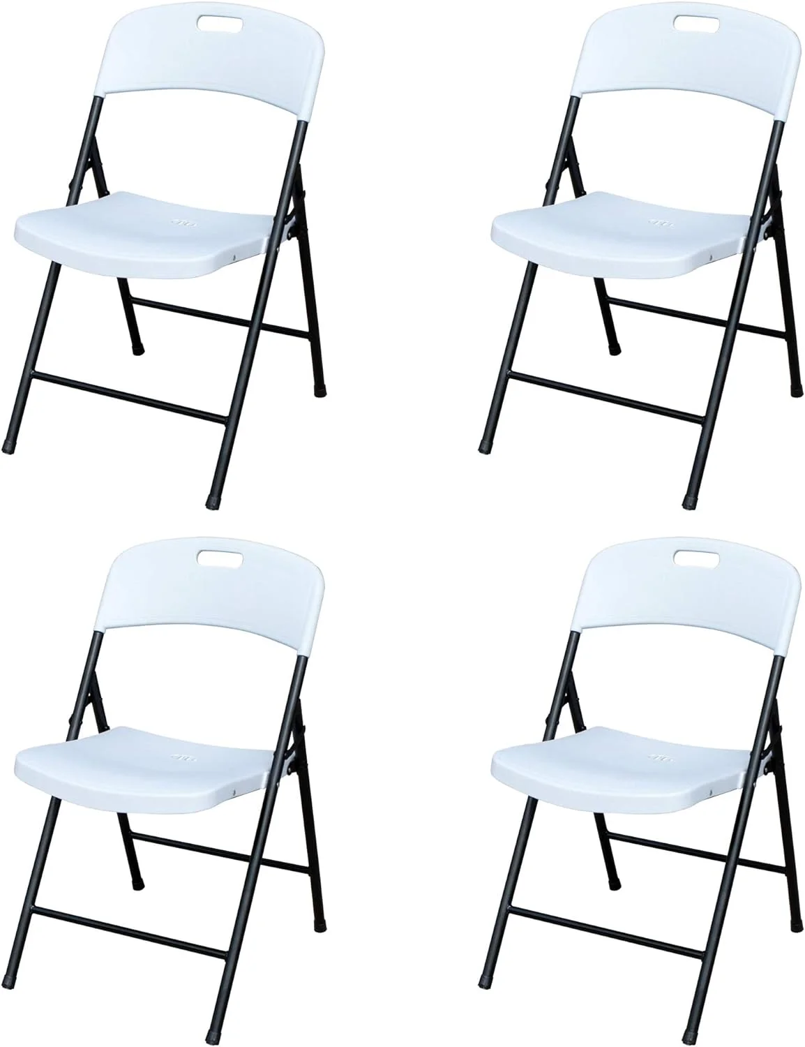 LNSETGC Fully Assembled Plastic Foldable Party Office Chair with Metal Frame for Indoor and Outdoor  White (4 Pack)