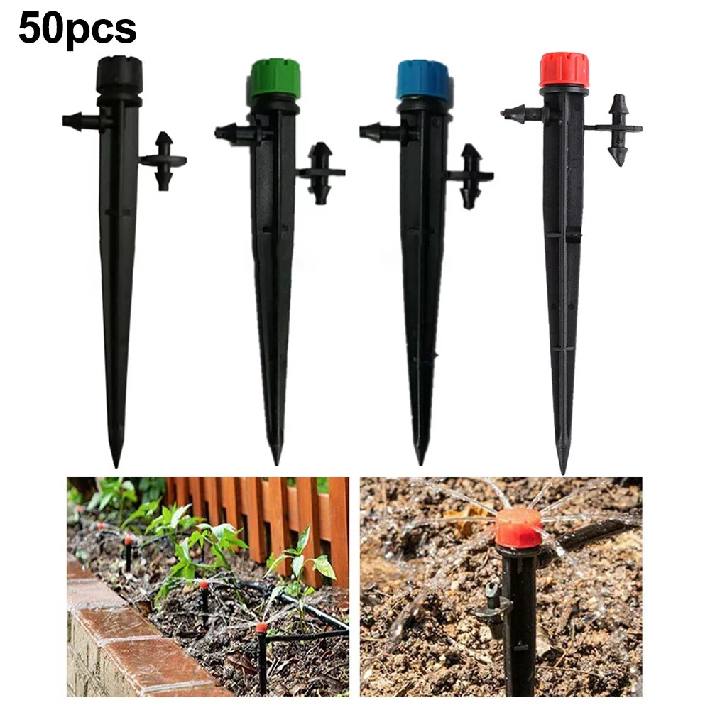 50 Pcs Irrigation Drippers Drip Emitters Micro Spray Adjustable Sprinkler Garden