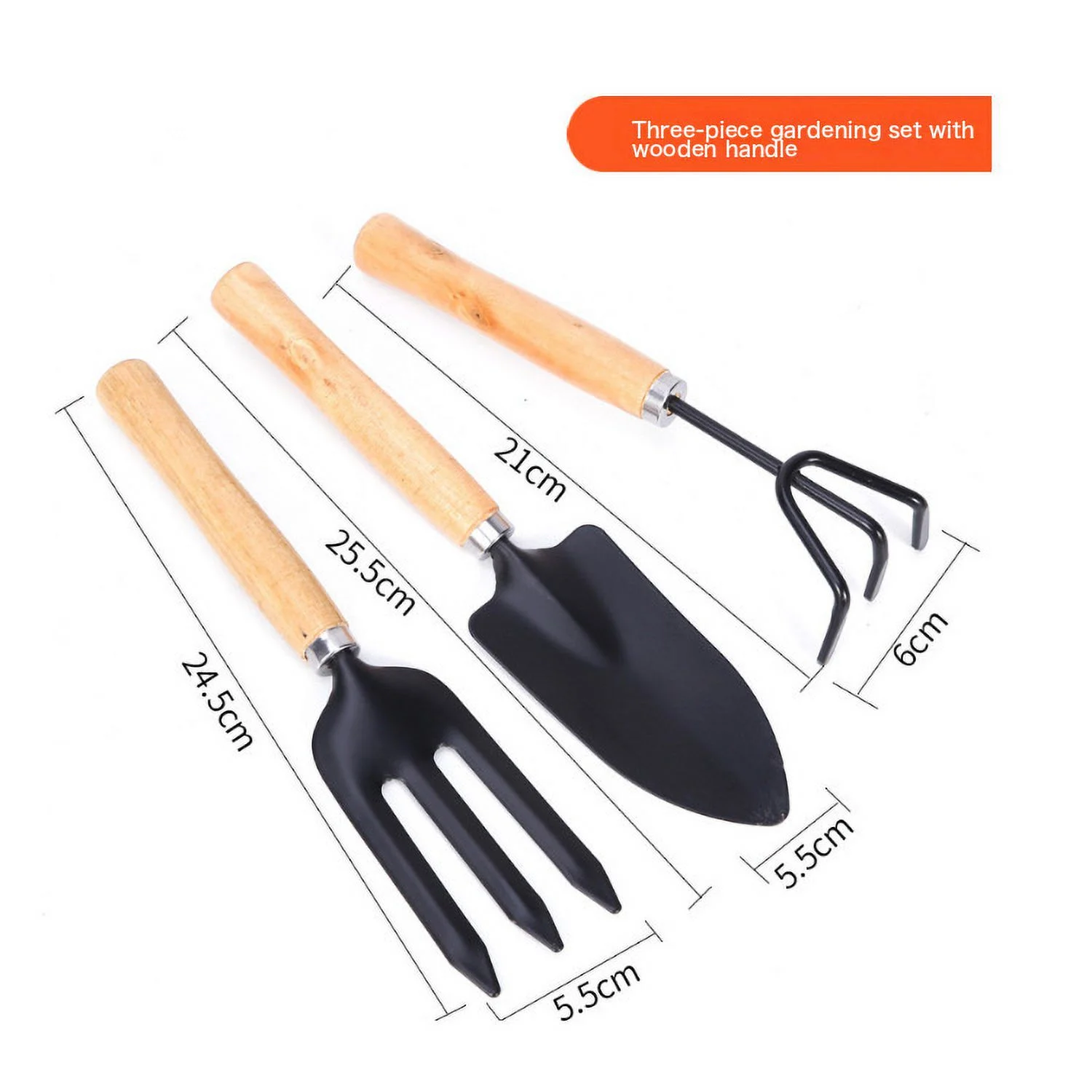 New Gardening Shovel Planting Tools Aluminum Alloy Flower Shovel Spade Shovel Digging Soil Loosening Vegetable Planting Tools Three-Piece Set Wear-Resistant