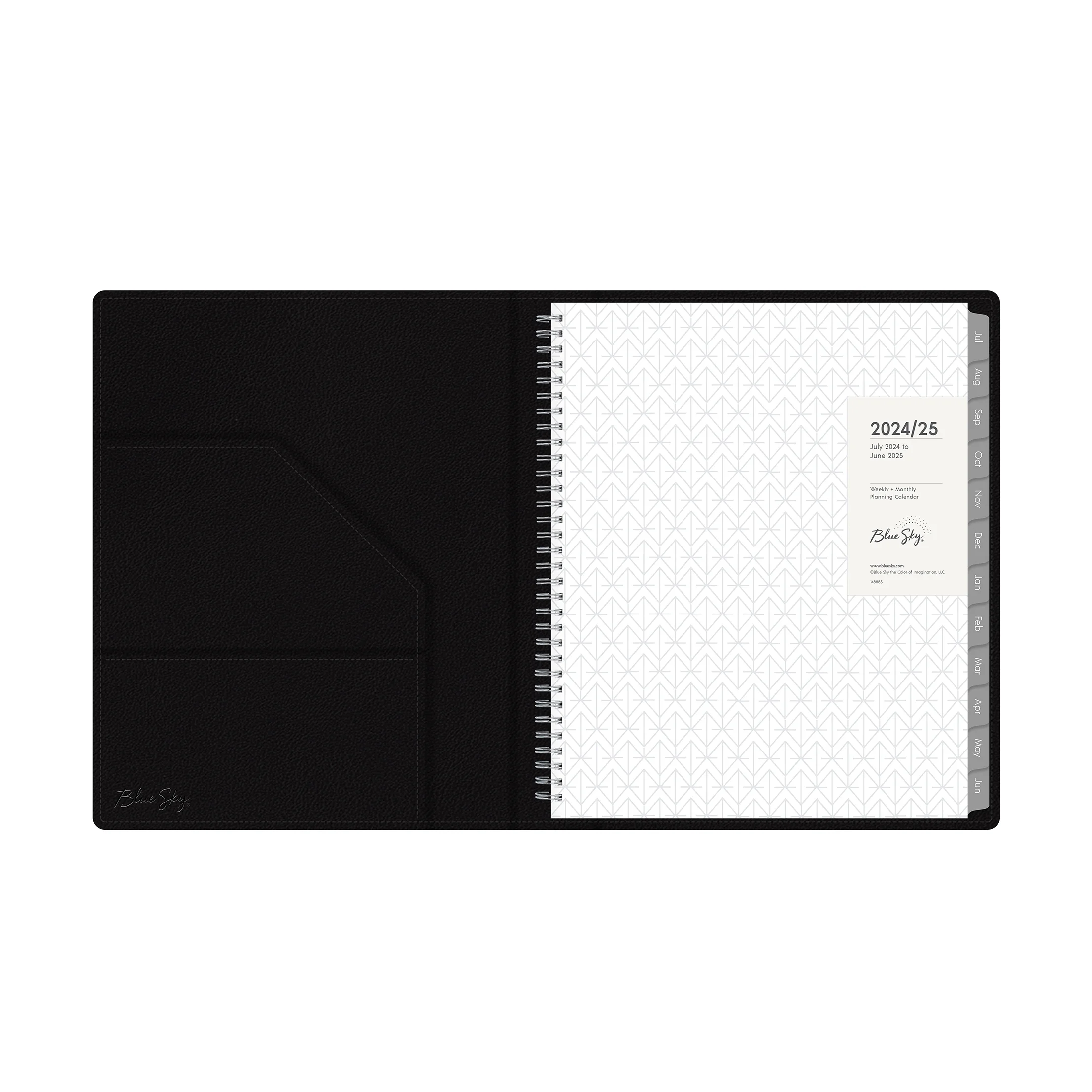 2024-25 Weekly Monthly Refillable Planner, 8.5x11, by Blue Sky, Black