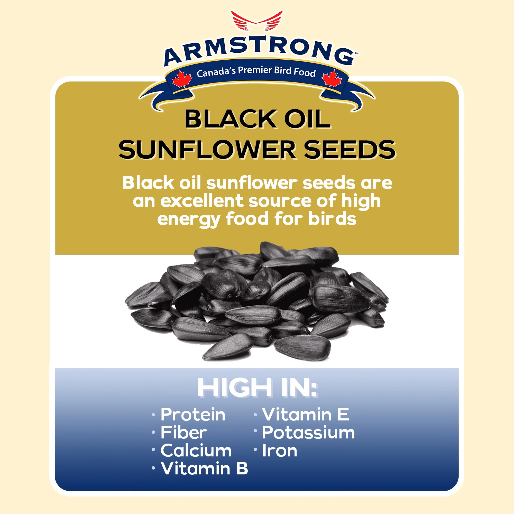 Armstrong Wild Bird Food Combo Pack Black Oil Sunflower Bird Seed, 25lbs and Colourful Bird Blend, 8lbs (Pack of 2)