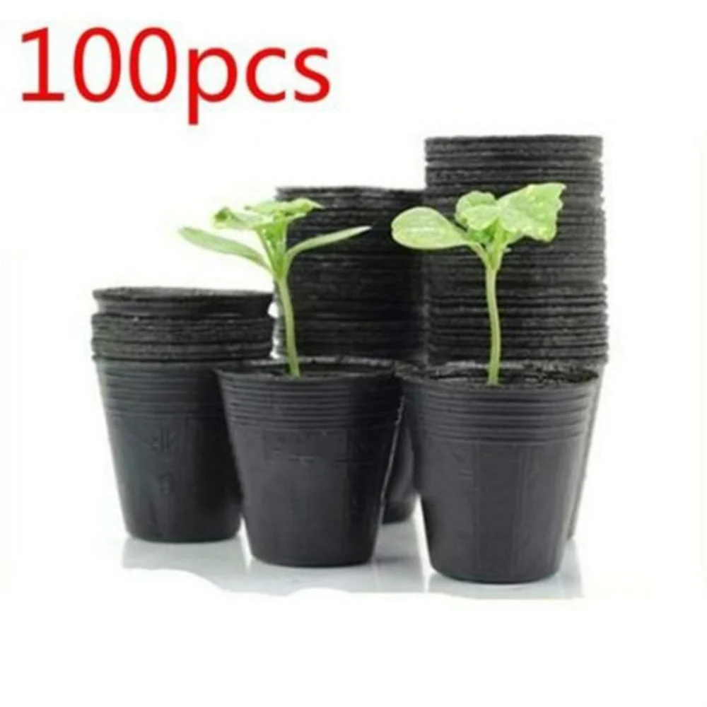 NEWCE   100 Pcs Plastic Nursery Pot/Pots  Plant Pots   Plant Container Seed Starting Pot