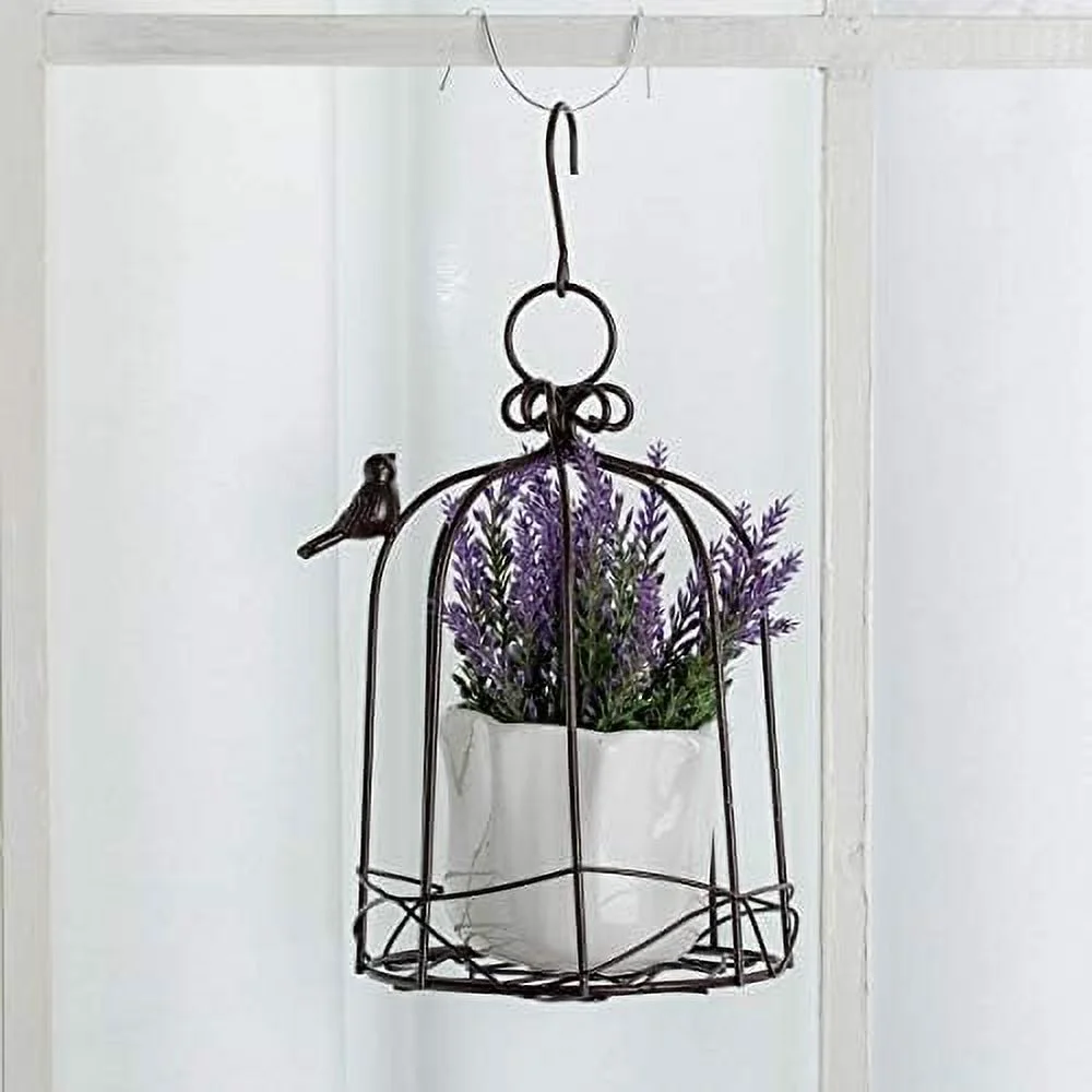 Iron cage Hanging Planter, Metal Wire Flower Basket Wrought Iron Plant Stands For Plants, Flowers, Garden, Patio, Balcony Outdoor And Indoor Décor