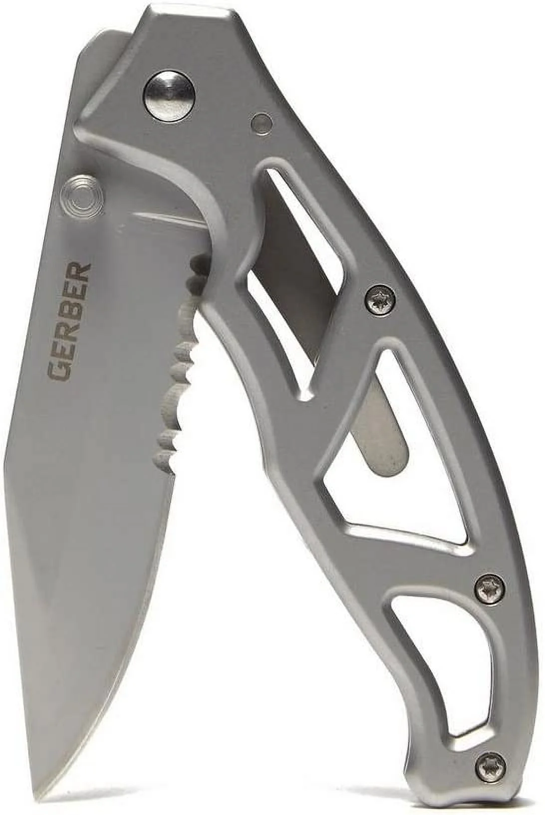 Gerber Gear Paraframe I Knife, Serrated Edge, Stainless Steel [22-48443]