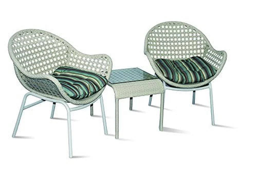 Infinity INCB CASABLAMCA Casablanca Outdoor PE Rattan Wicker Chairs & Tempered Glass Top Coffee Table