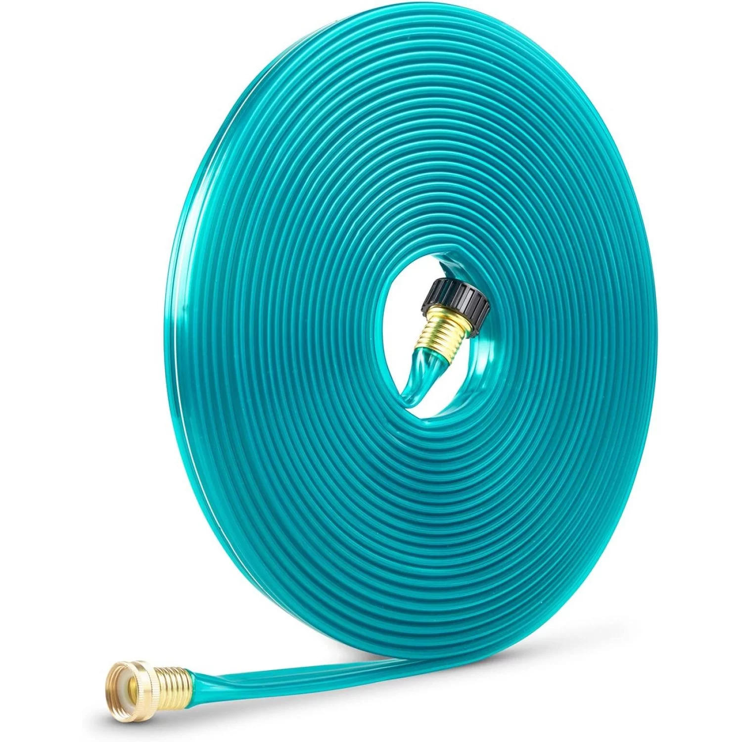 WJUN 2-Pack of 50 feet 2-in-1 Sprinkler/Soaking Hose, Green,