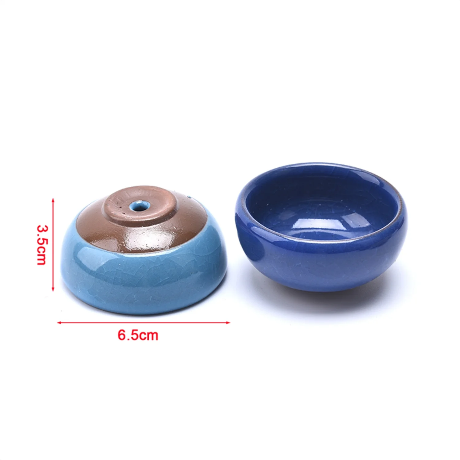 Handcrafted Cute Ice-Crack Glaze Flower Ceramic Succulent Planter - 1pc Mini Plant Pot with Bottom Hole  Desktop Small Flowerpot  Perfect Gift