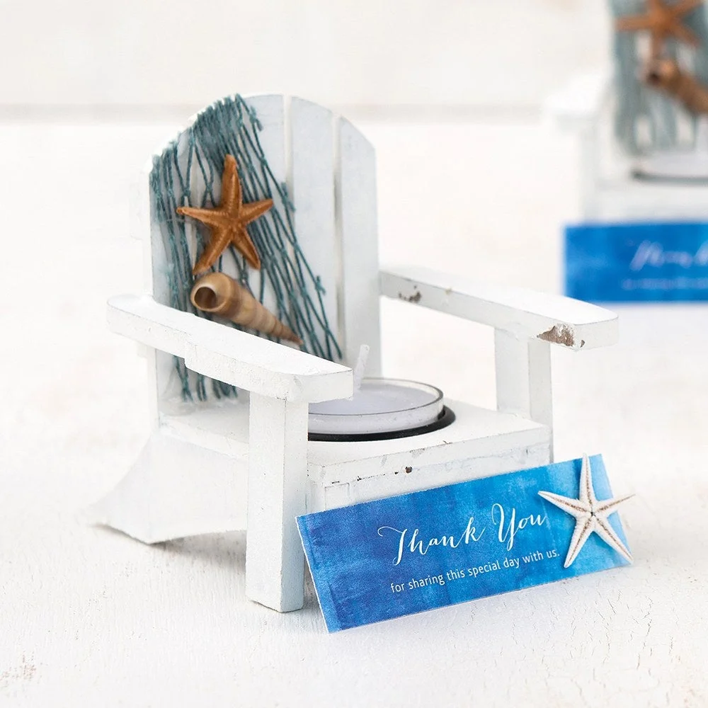 Weddingstar White Deck Chair Favor Candle Holders - Set of 4