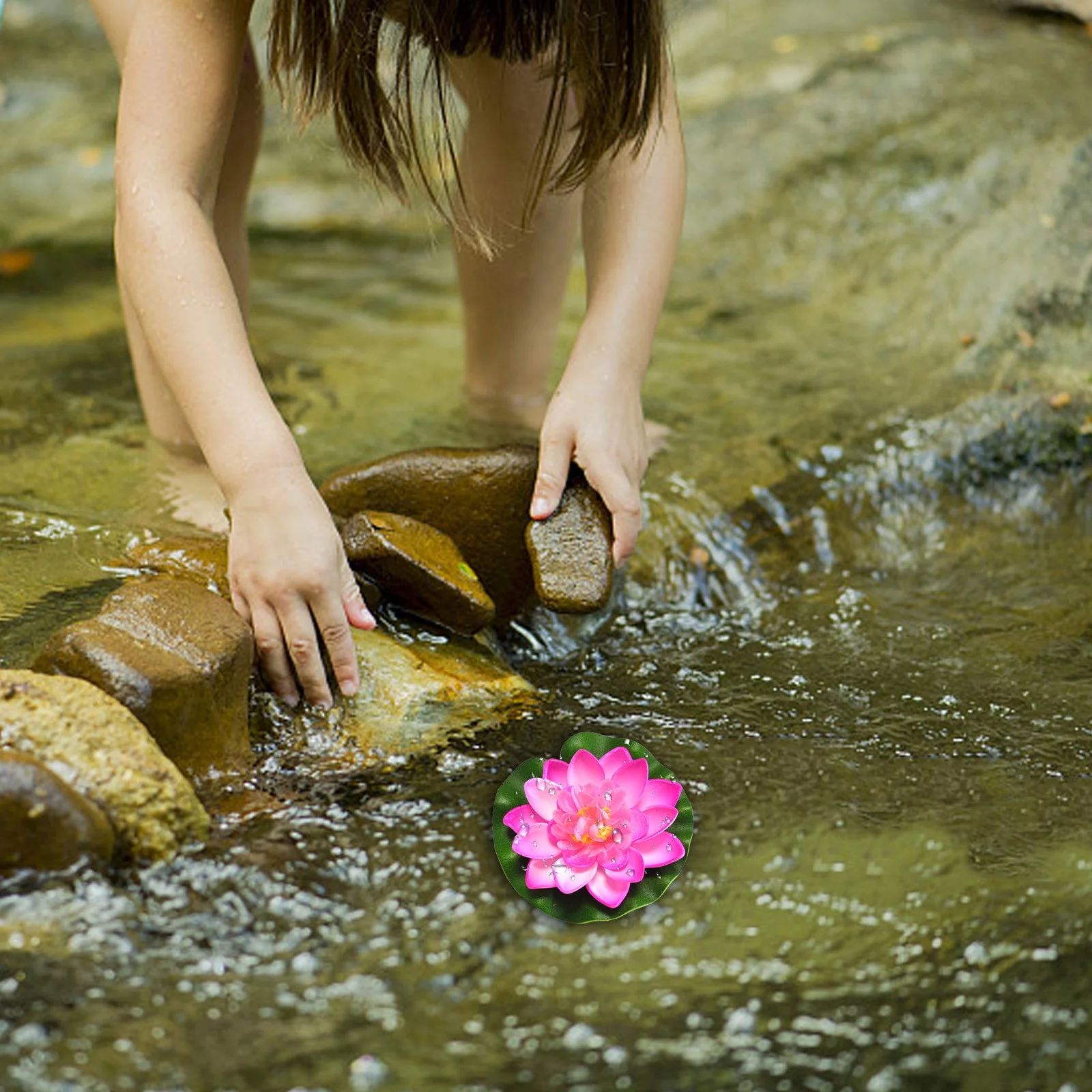 Fall Decorations for Trees Flower Artificial Pond Flowers Water Floating Foam Flowers Lilies Realistic Lily Pads For Garden Pool Fish Tank Decorative Wreath