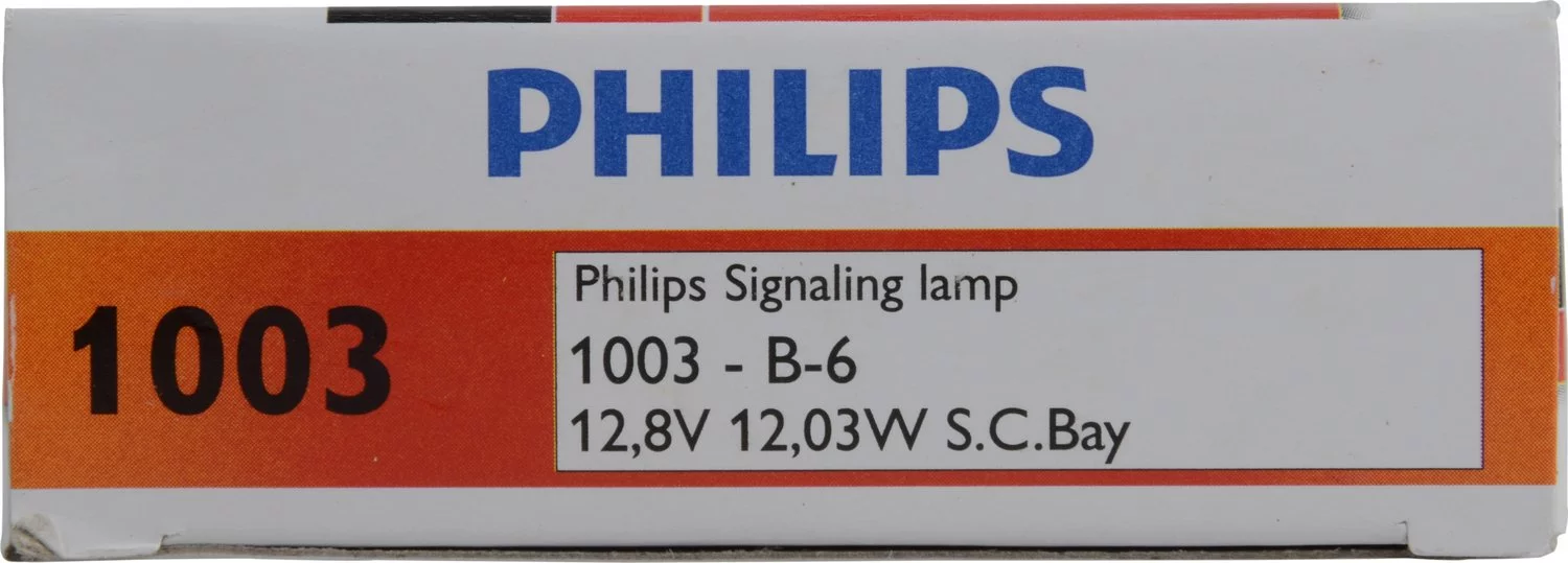 Philips Standard Miniature 1003, Clear, Twist Type, Always Change In Pairs!