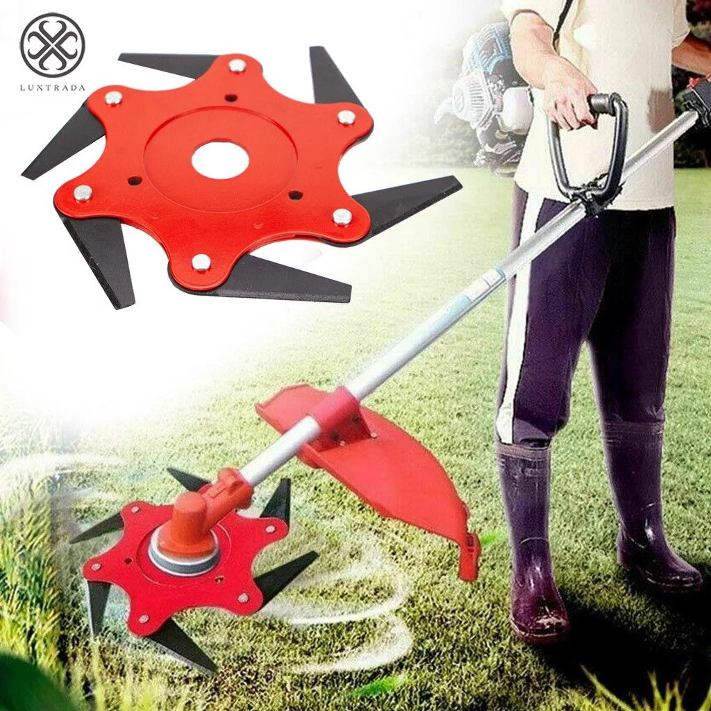Luxtrada Outdoor Trimmer Head 6 Steel Razor Trimmer Replacement 65Mn Lawn Mower Head Accessories Garden Lawn Garden Suitable for Lawn Mower Lawn Weed Brush Cutter