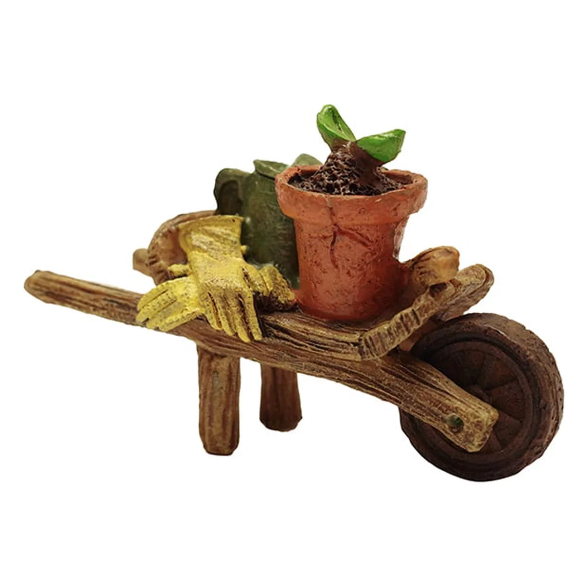 Outdoor Garden Wheelbarrow Planting Hand Tools Mini Fairy Dollhouse Yard Decor Accessory