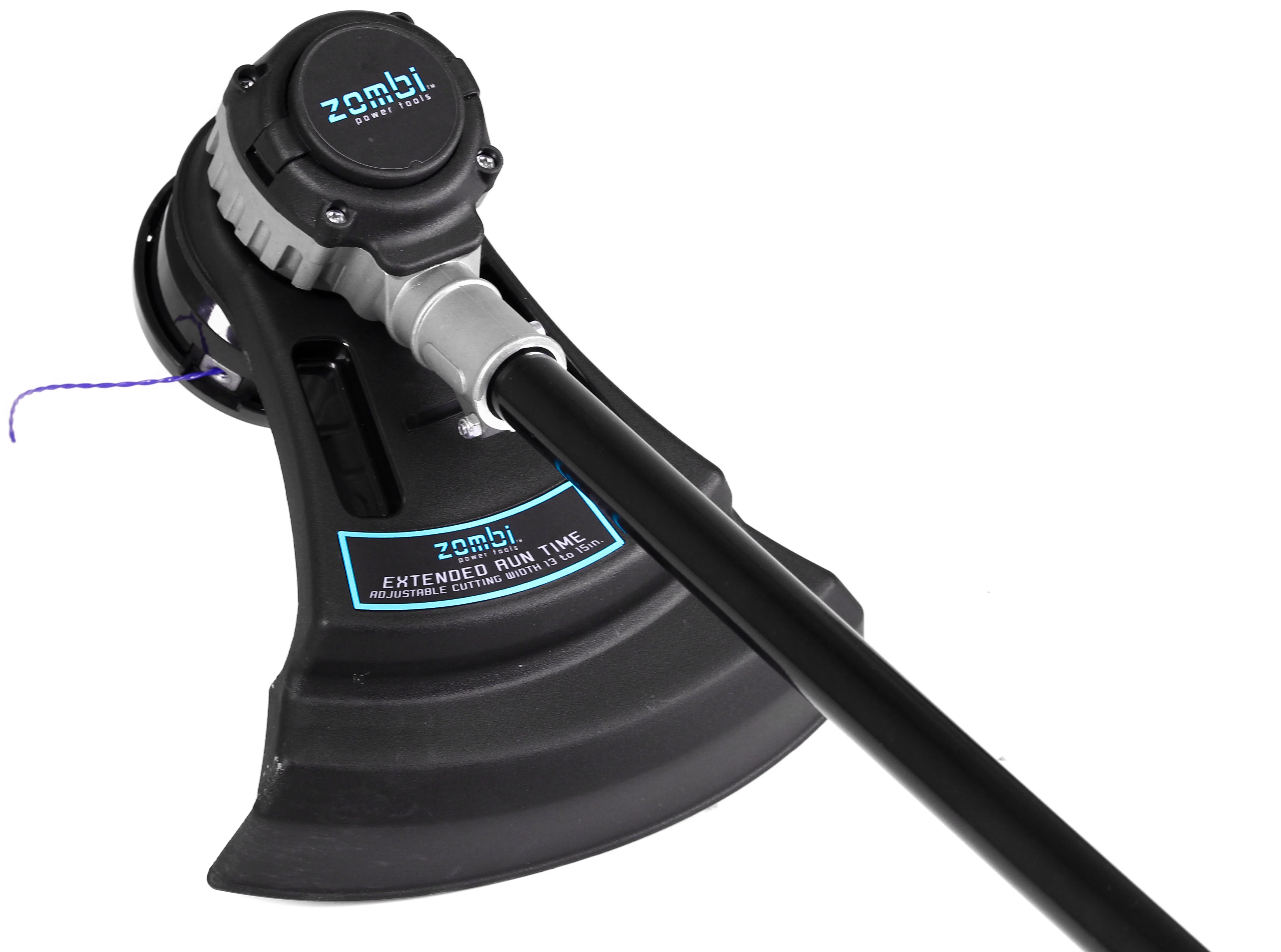 Zombi 15 in. 58 Volt Lithium Cordless Electric Straight Shaft String Trimmer, 4Ah Battery and Charger Included