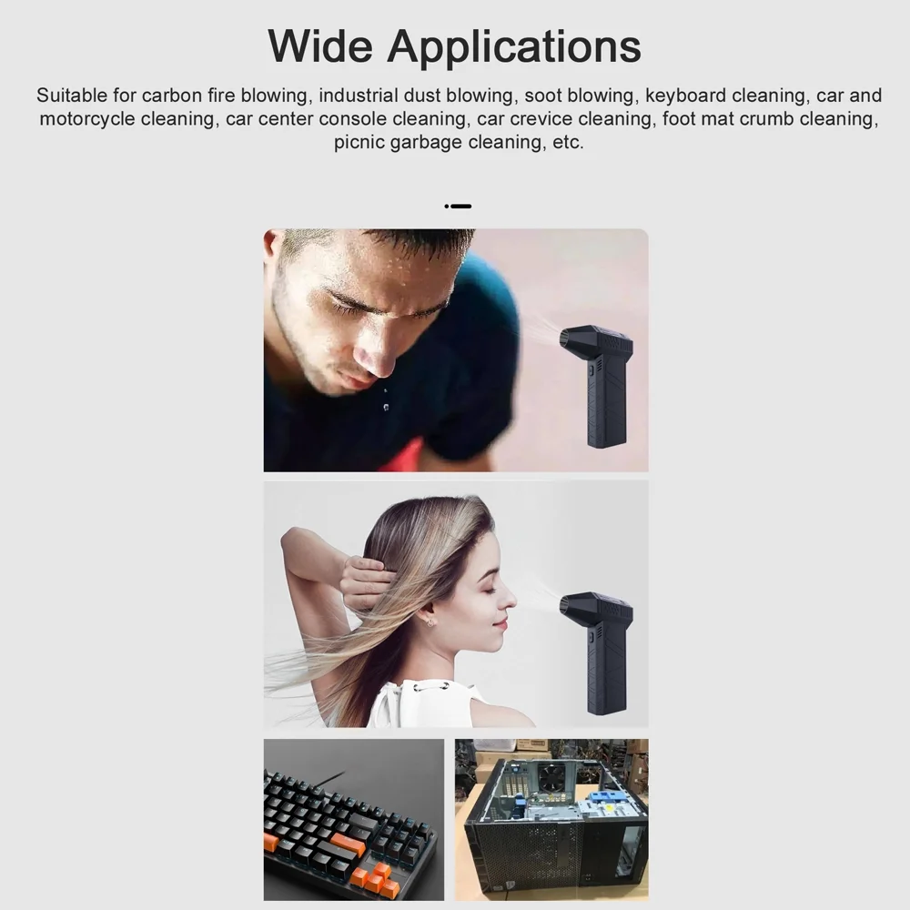Arealer Electric portable dust blower,TurbofanBlower Portable Blower 130 000rpm Turbofan Motor Fan 130 Blower Tool With Fan 130 000rpm Handheld Motor Fan Tool With UsbBlower Tool