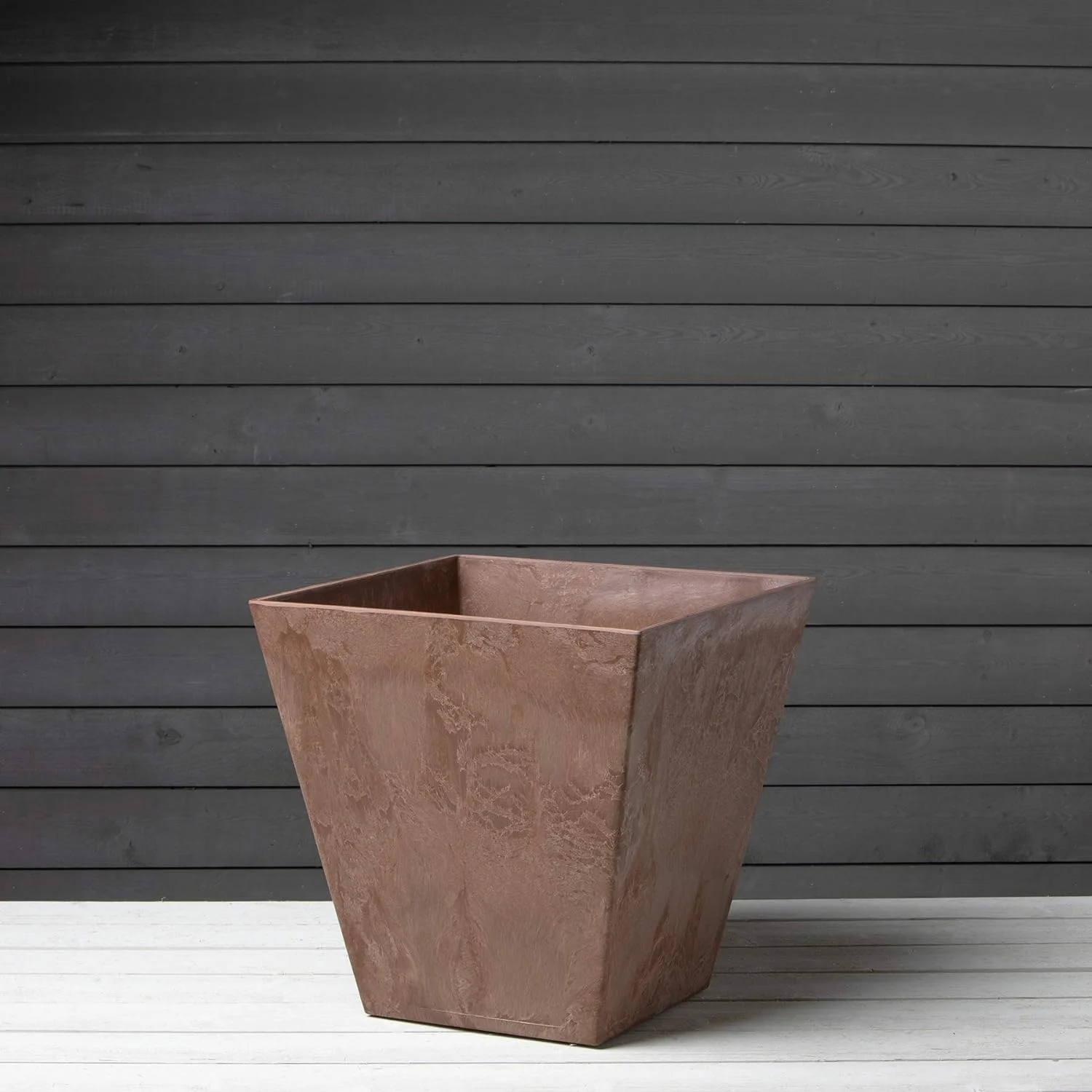 Ella Square Planter, 18-inch, Rust