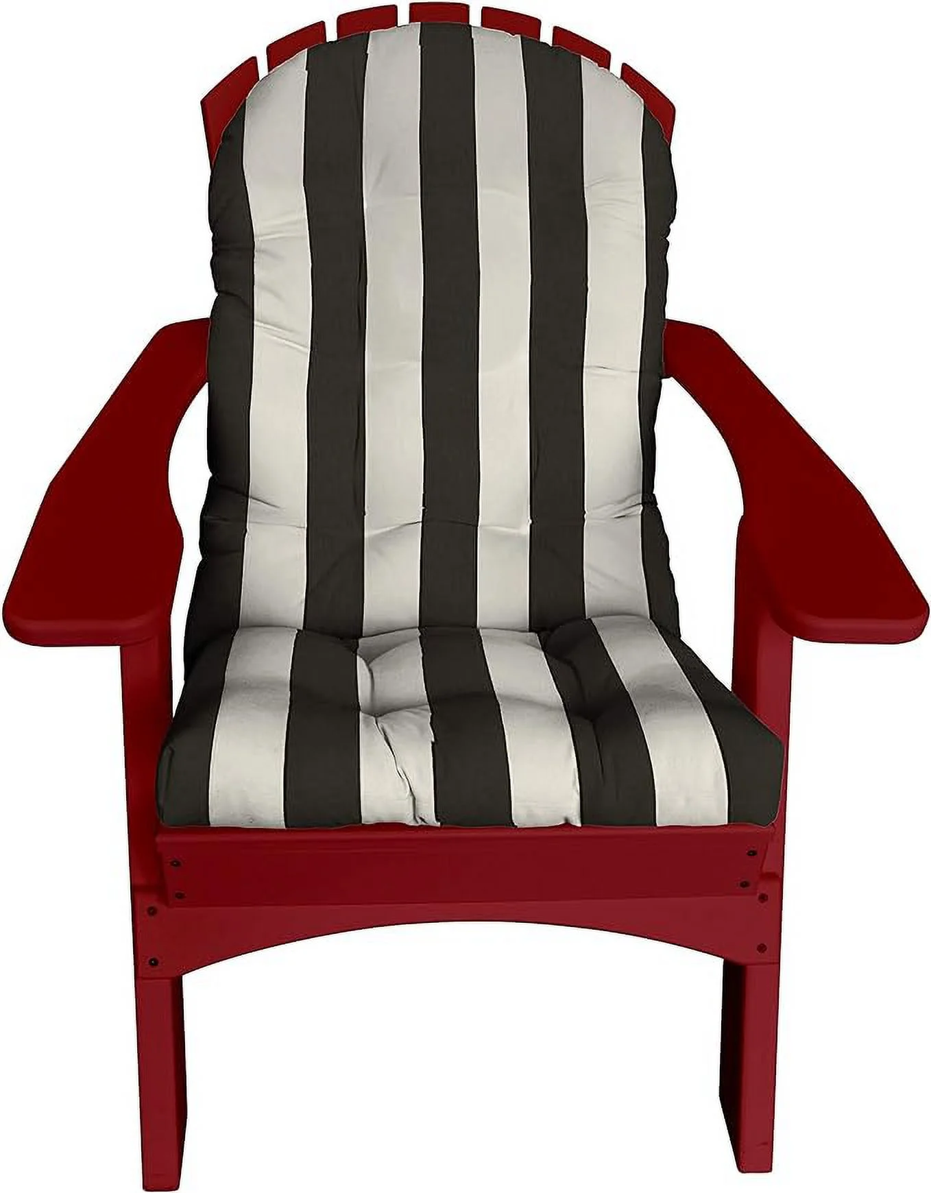 Outdoor Chair Cushion Black & White Stripe Set of 2 26