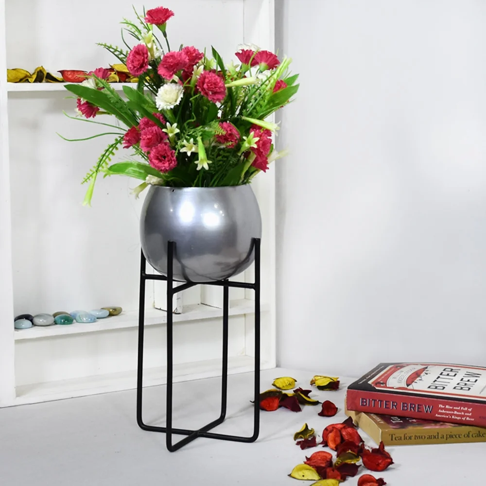 BBH Homes Handmade Round Shaped Iron Planters 10.5 x 5.2 x5.2 Inch BBVK1004