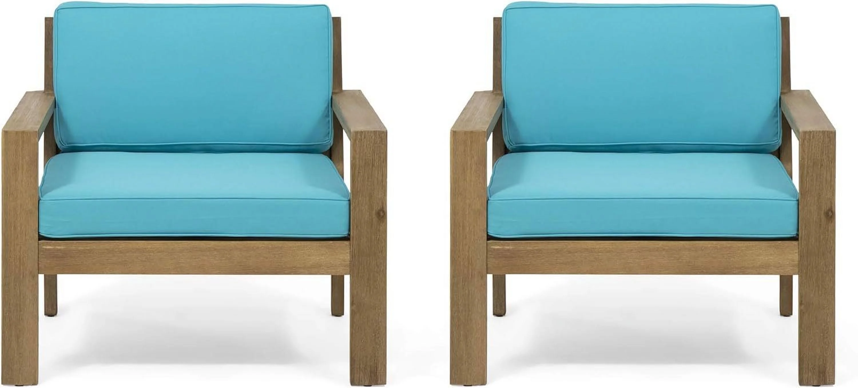 Transform Your Outdoor Oasis with a Luxurious Pair of 2 Premium Acacia Wood Club Chairs to Indulge in Ultimate Relaxation and Bliss in Your Backyard or Deck - Sleek Modern Style with Plus